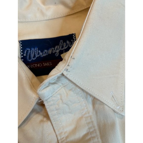 Wrangler Mens Long Sleeve Mid Weight X-Long Tails 17.5-35 Button Down Shirt - Picture 6 of 6